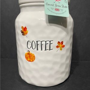 Harvest Green coffee canister, NWT